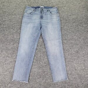 Carve Designs Jeans Womens 10 Blue Organic Cotton Mid Rise Raw Hem Stretch Denim